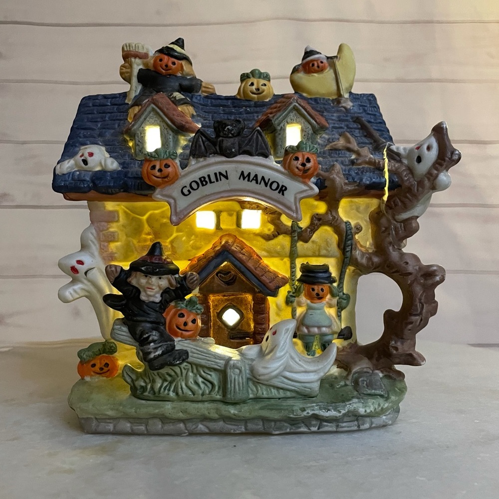 HAUNTED HAVEN Vintage Hand-Painted Haunted House
